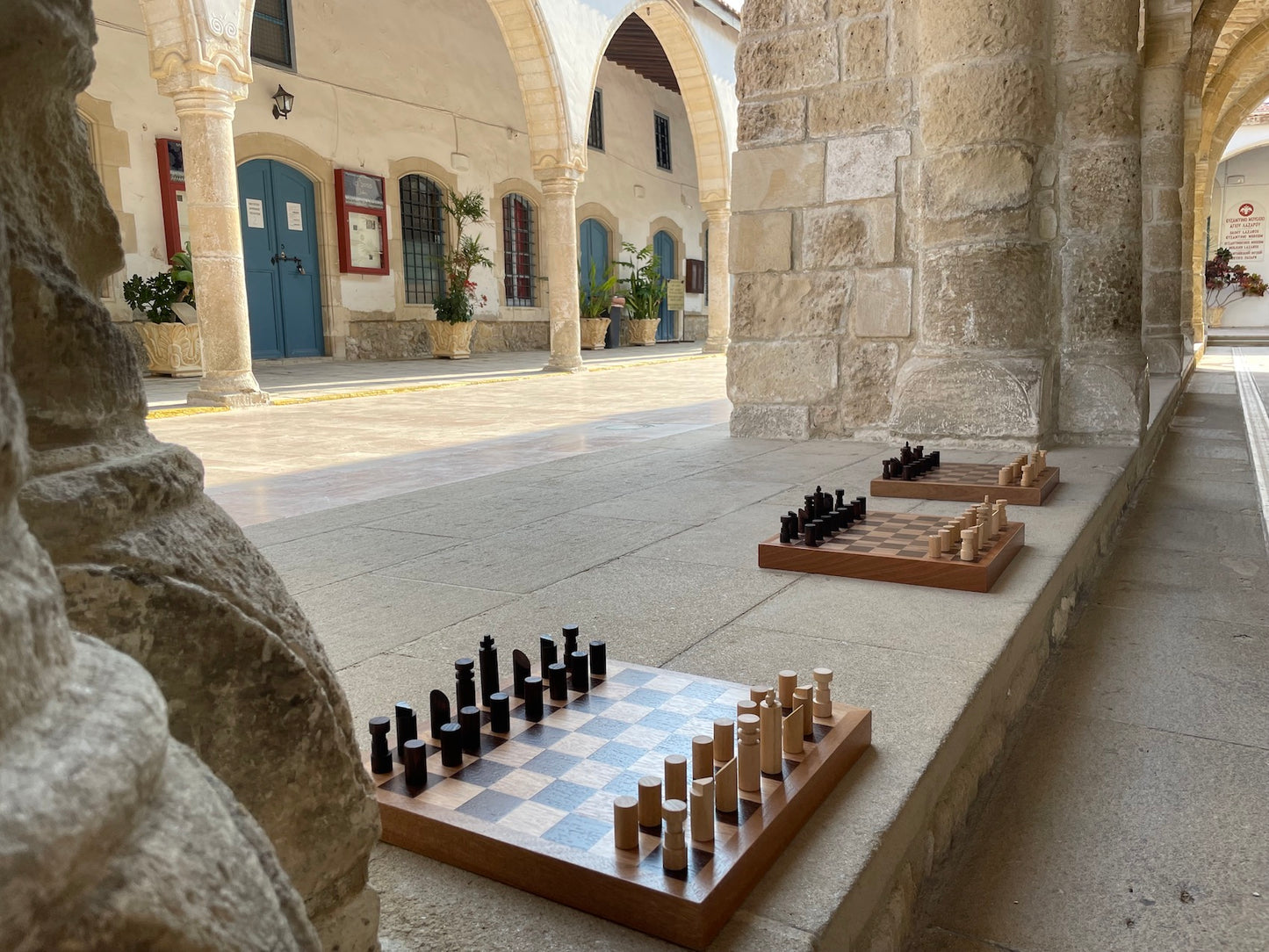Ξύλινη Χειροποίητη Σκακιέρα με κομμάτια και πιόνια