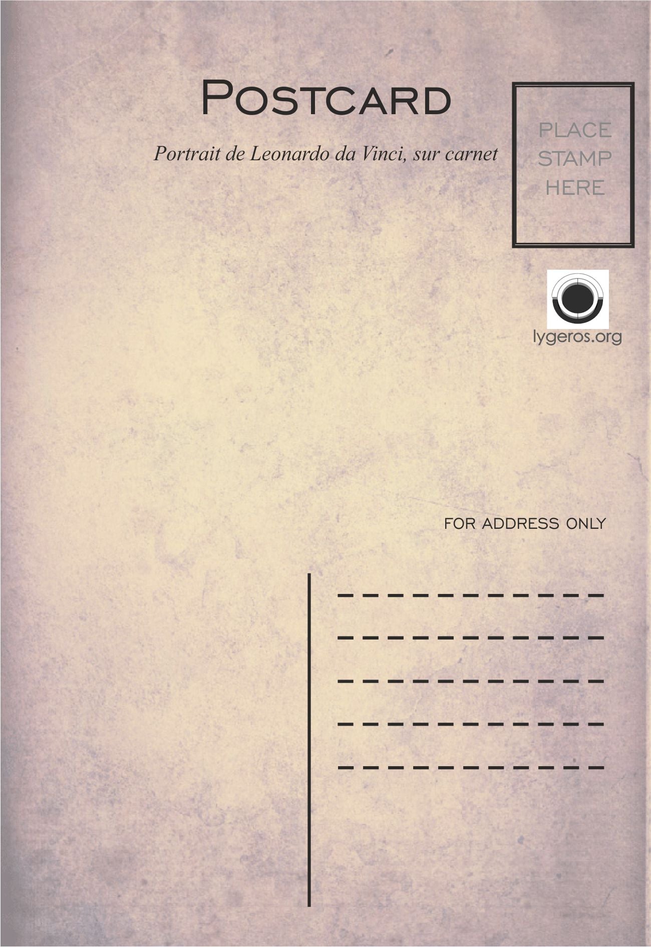 Portrait de Leonardo da Vinci, sur carnet