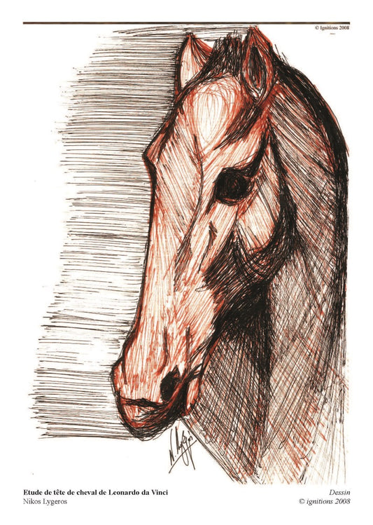 Etude de tête de cheval de Leonardo da Vinci