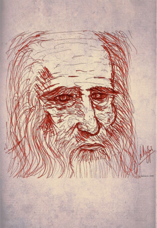 Portrait de Leonardo da Vinci, sur carnet